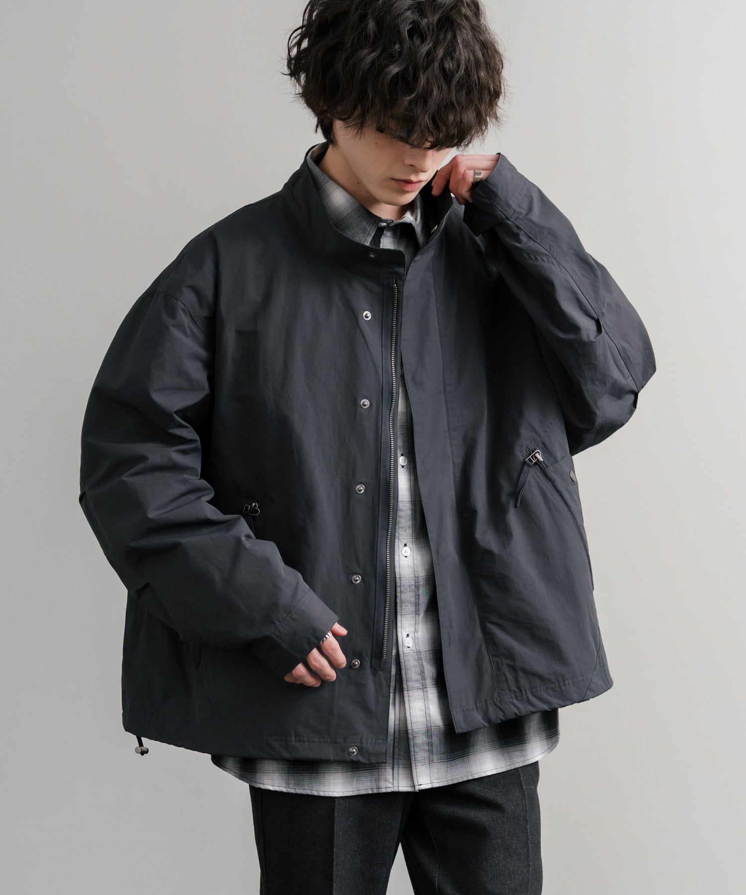 Audience オーディエンス 綿ナイロン高密度ポプリン脱着フード付きM-65ショートモッズコート AUD7351 14838
