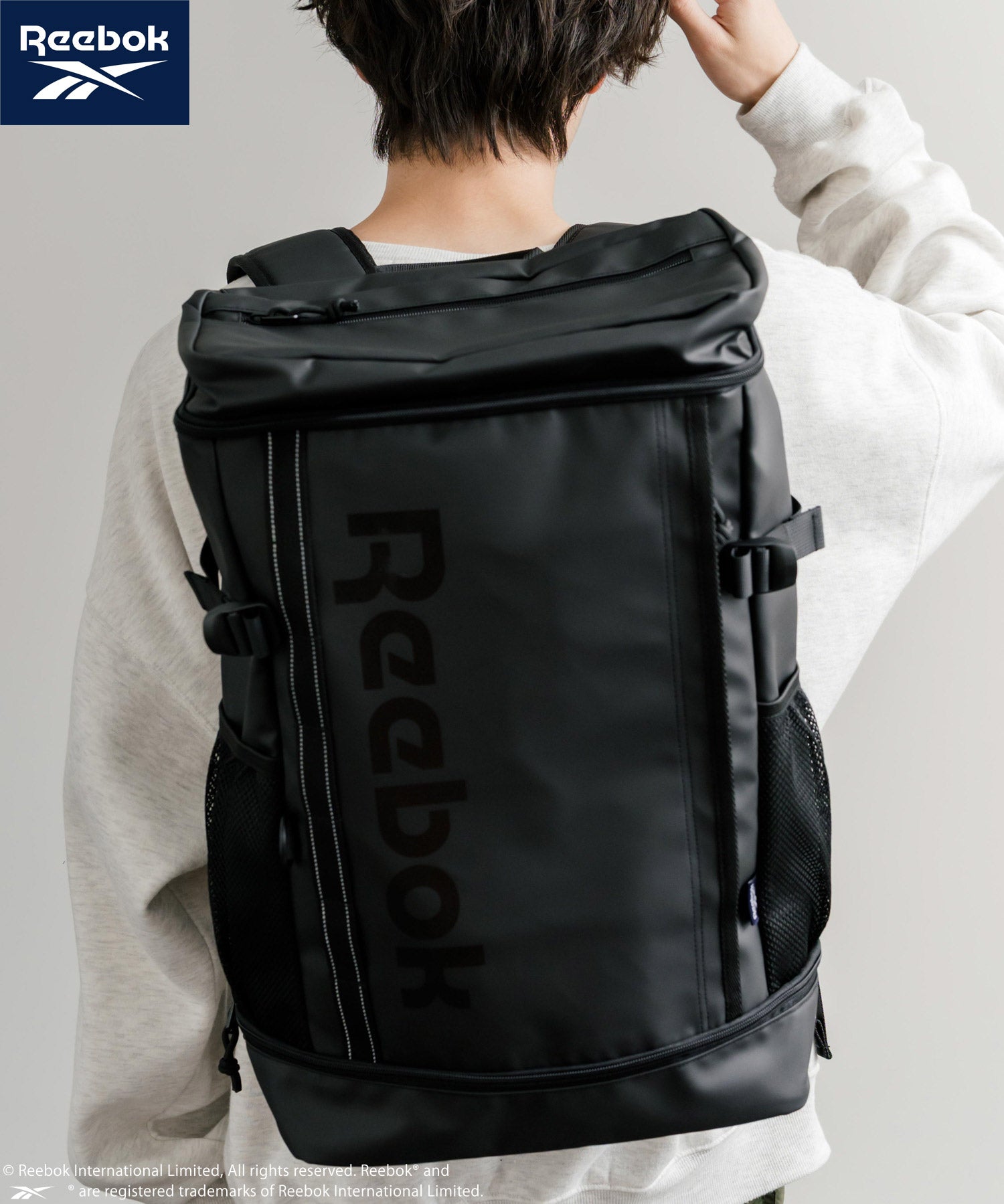 Reebok リーボック ボックスバックパック/ロゴ入りスクエア型A4収納可能大容量リュック 14839