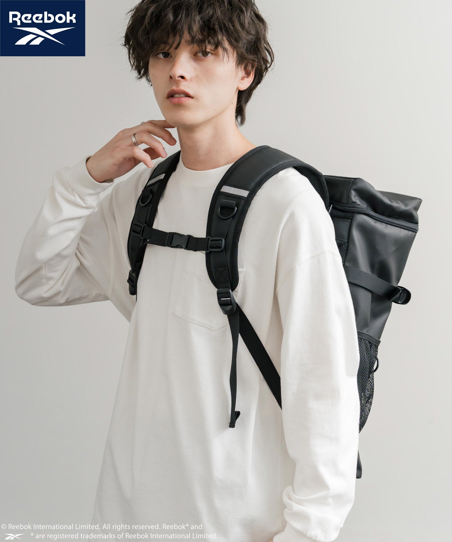 Reebok リーボック ボックスバックパック/ロゴ入りスクエア型A4収納