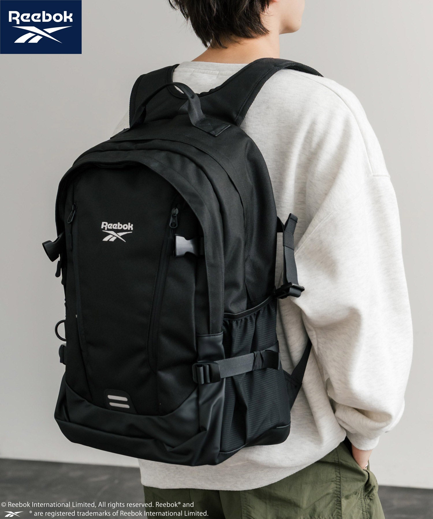 Reebok リーボック ワンポイントロゴ刺繍バックパック/A4収納可能大容量リュック 14840