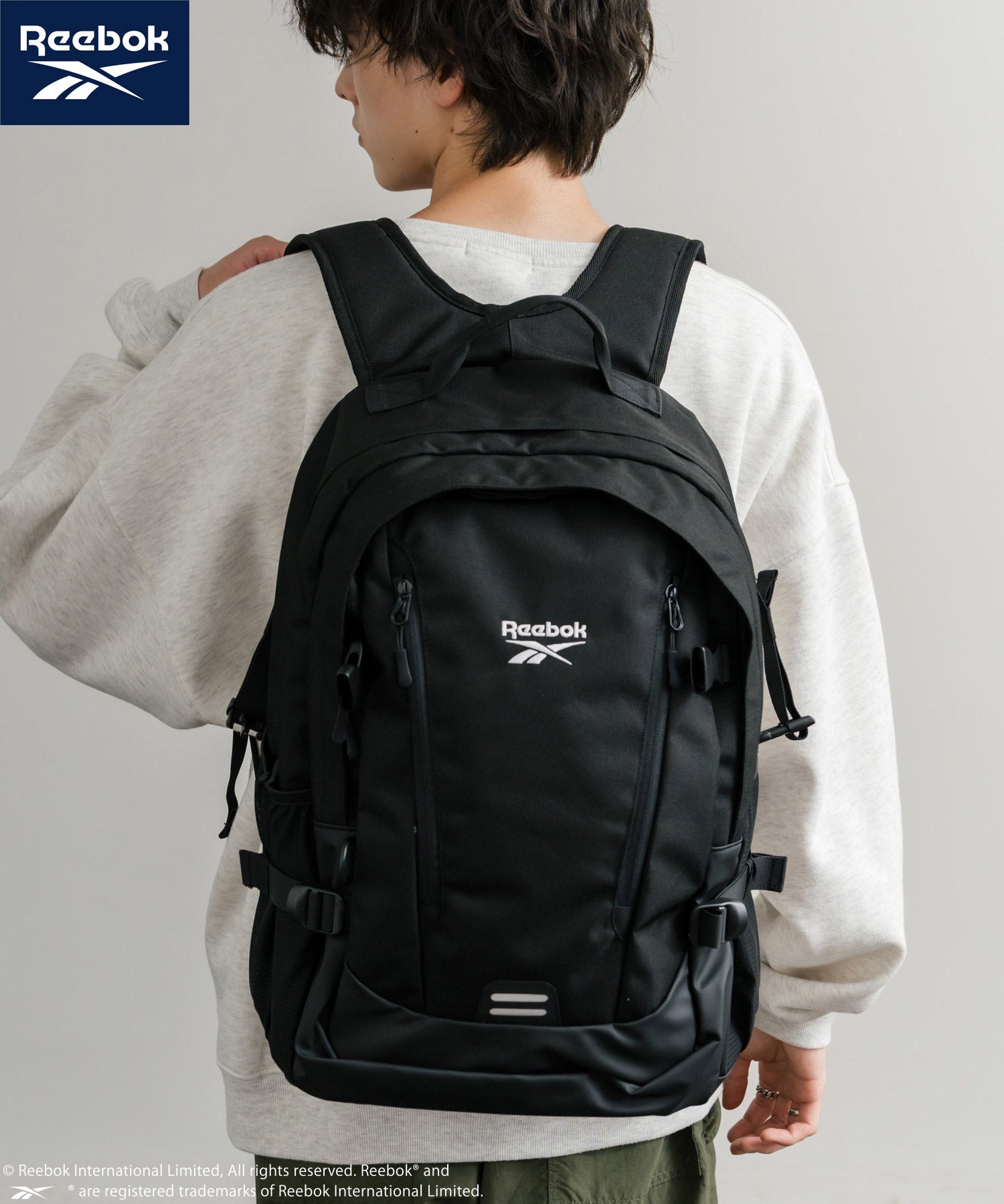 Reebok リーボック ワンポイントロゴ刺繍バックパック/A4収納可能大容量リュック 14840