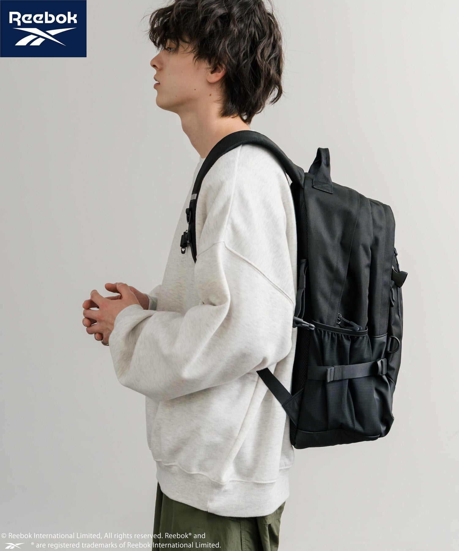 Reebok リーボック ワンポイントロゴ刺繍バックパック/A4収納可能大容量リュック 14840