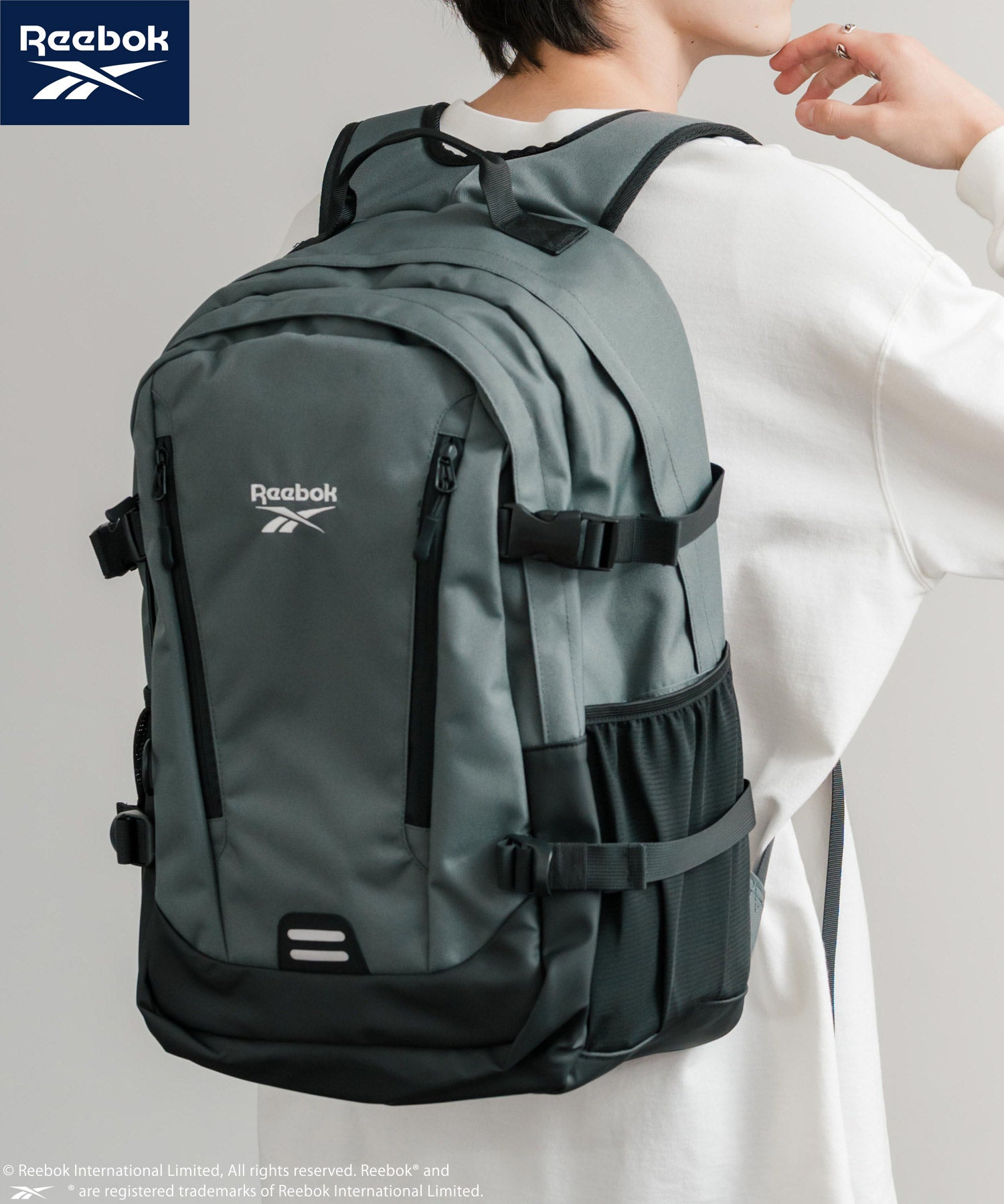 Reebok リーボック ワンポイントロゴ刺繍バックパック/A4収納可能大容量リュック 14840