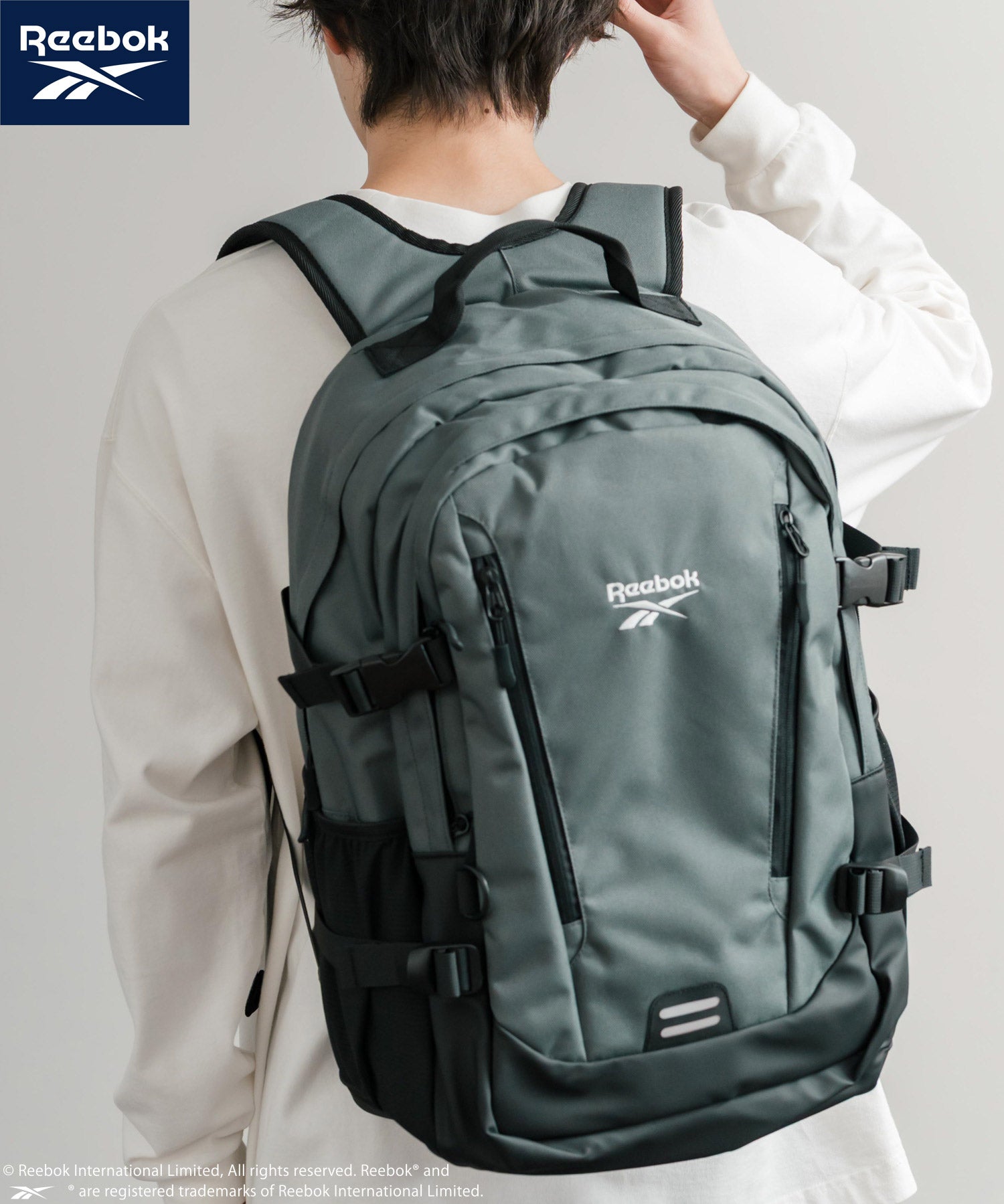 Reebok リーボック ワンポイントロゴ刺繍バックパック/A4収納可能大容量リュック 14840