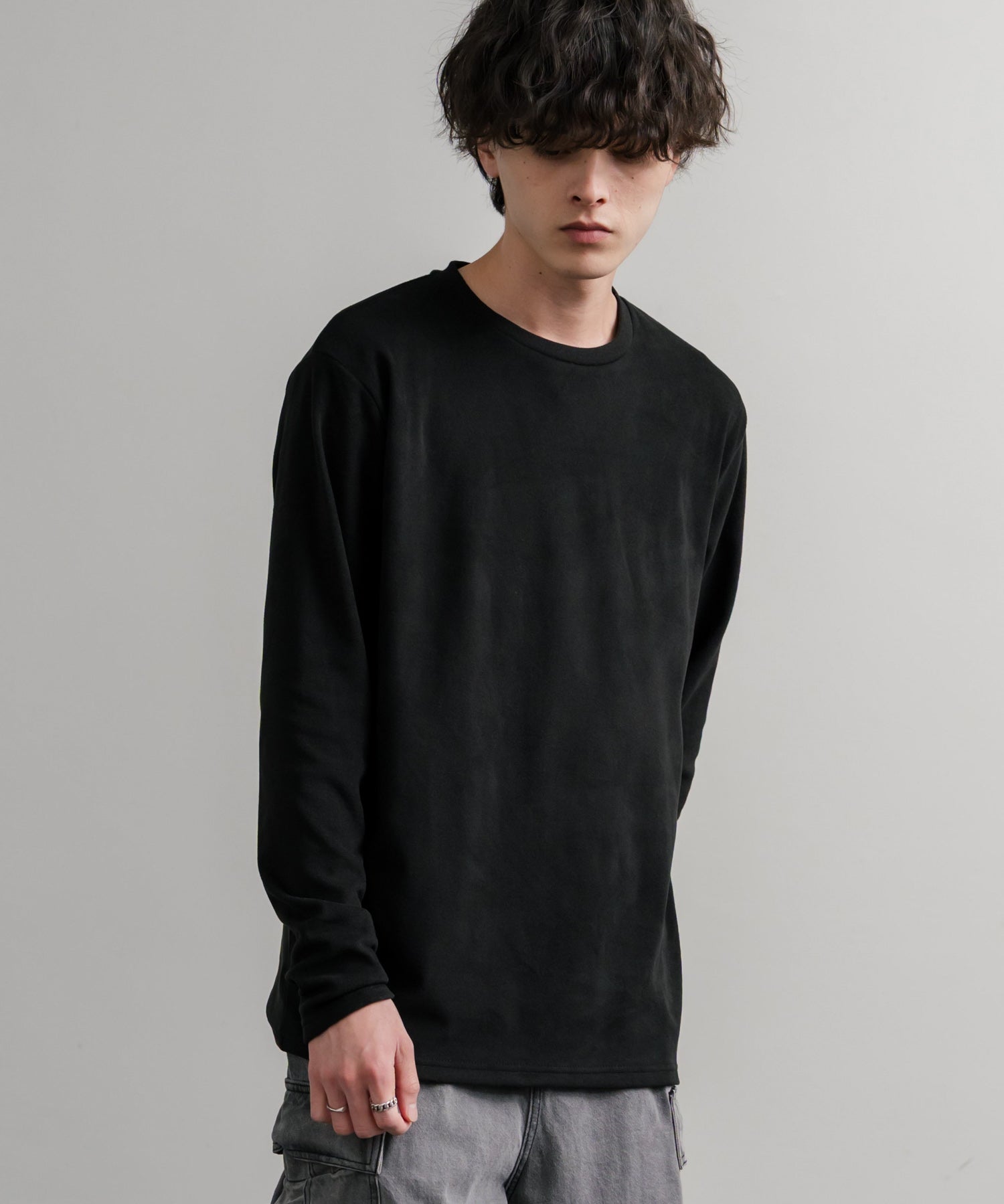 ストレッチフリースクルーネック長袖Tシャツ 14854