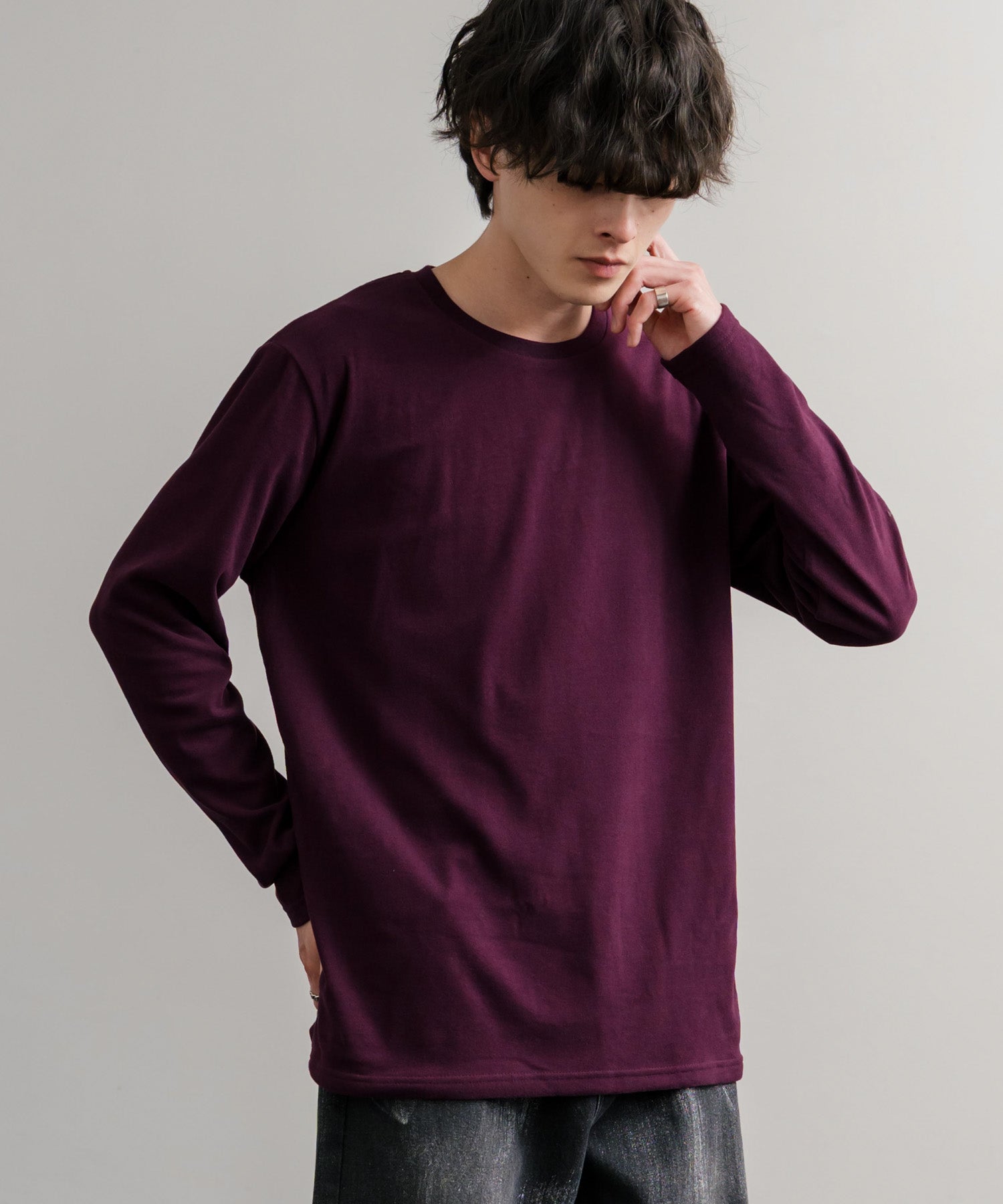 ストレッチフリースクルーネック長袖Tシャツ 14854