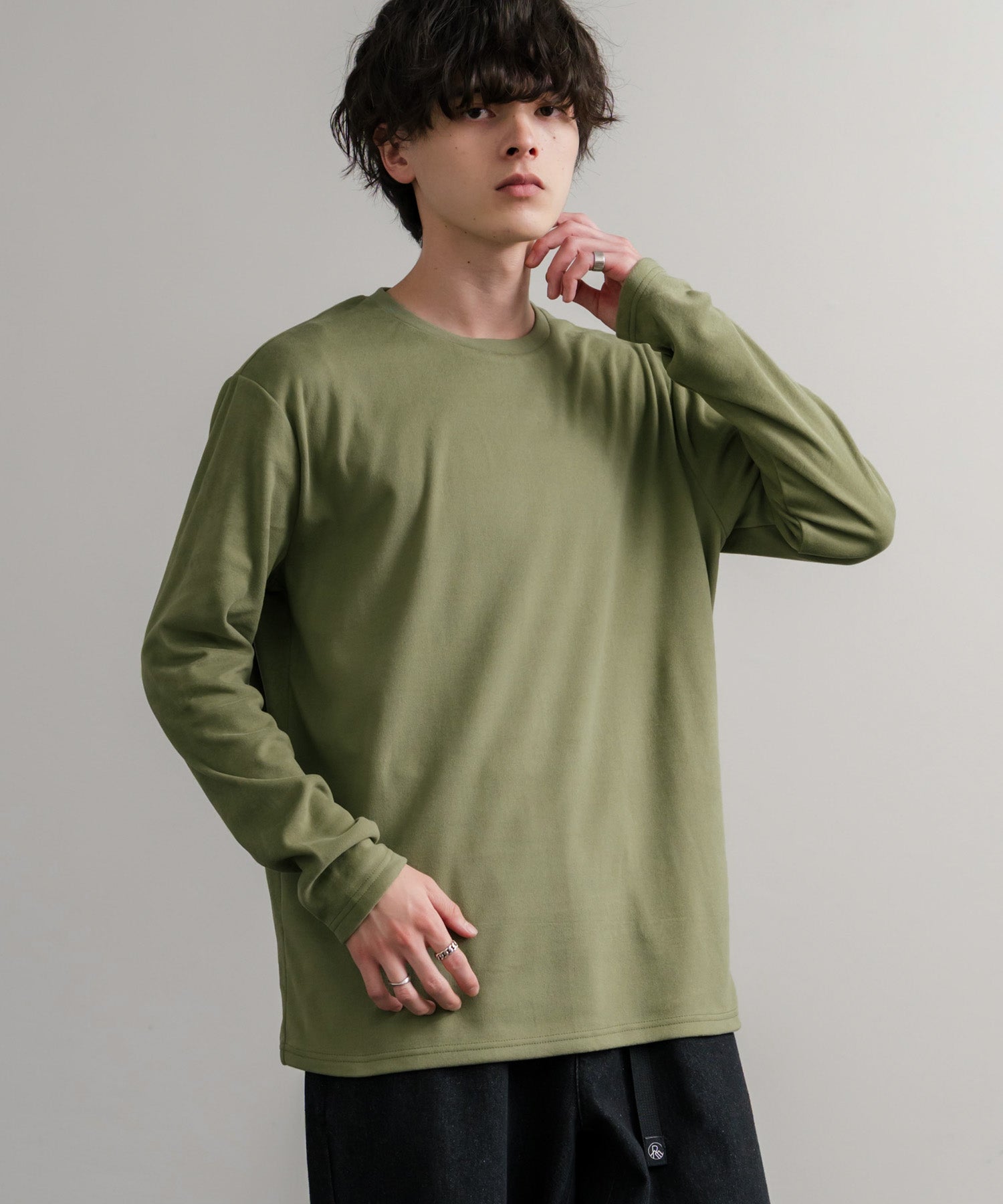 ストレッチフリースクルーネック長袖Tシャツ 14854