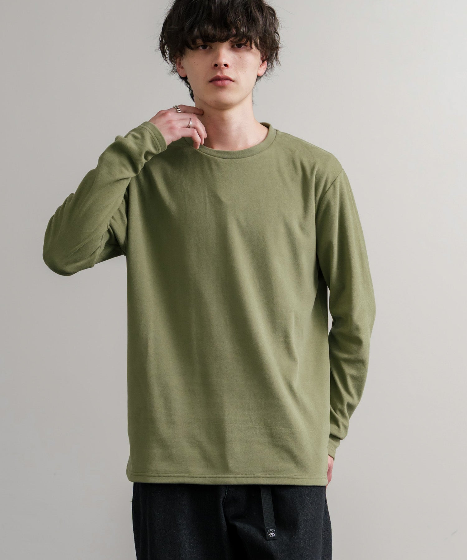 ストレッチフリースクルーネック長袖Tシャツ 14854