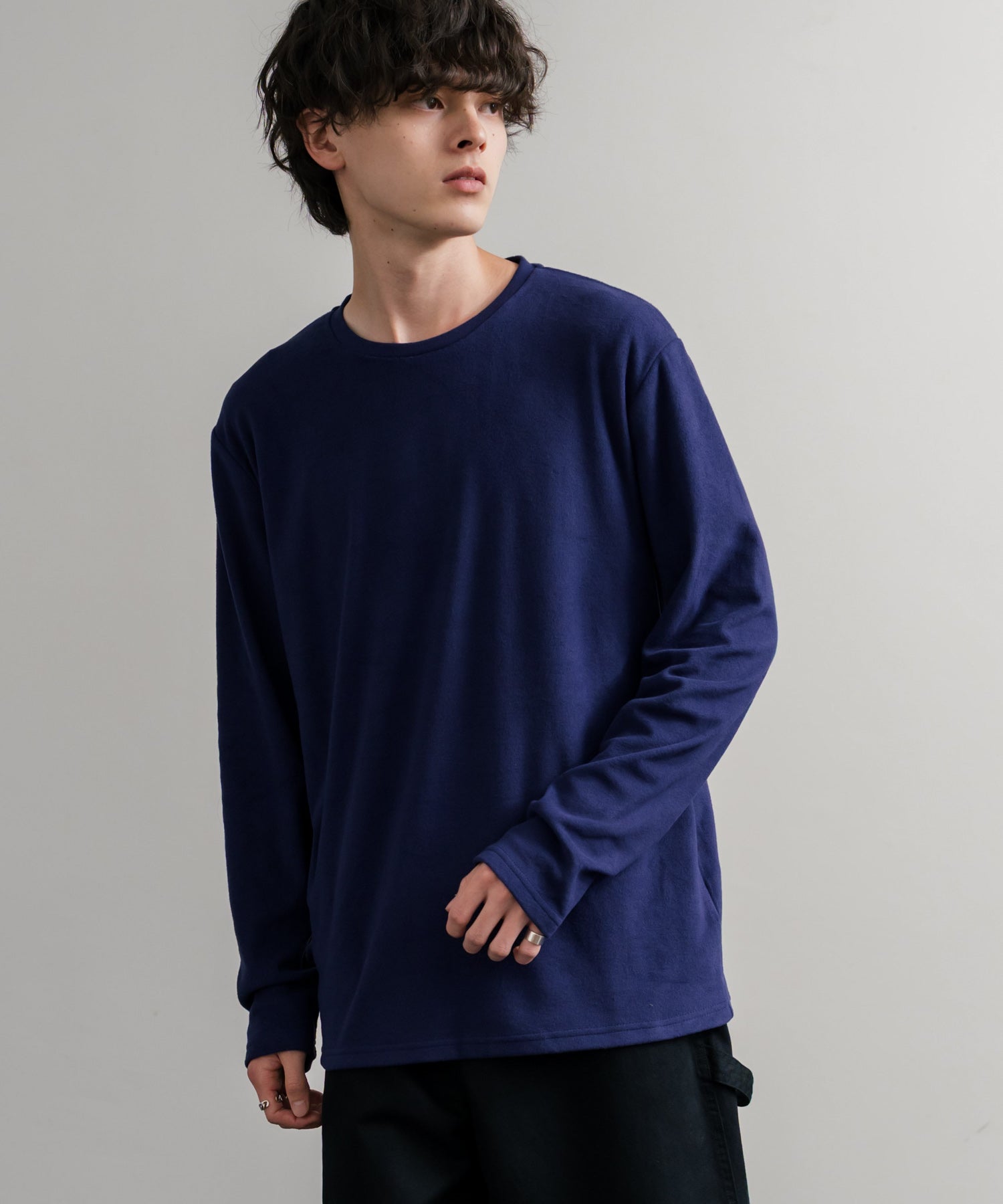 ストレッチフリースクルーネック長袖Tシャツ 14854