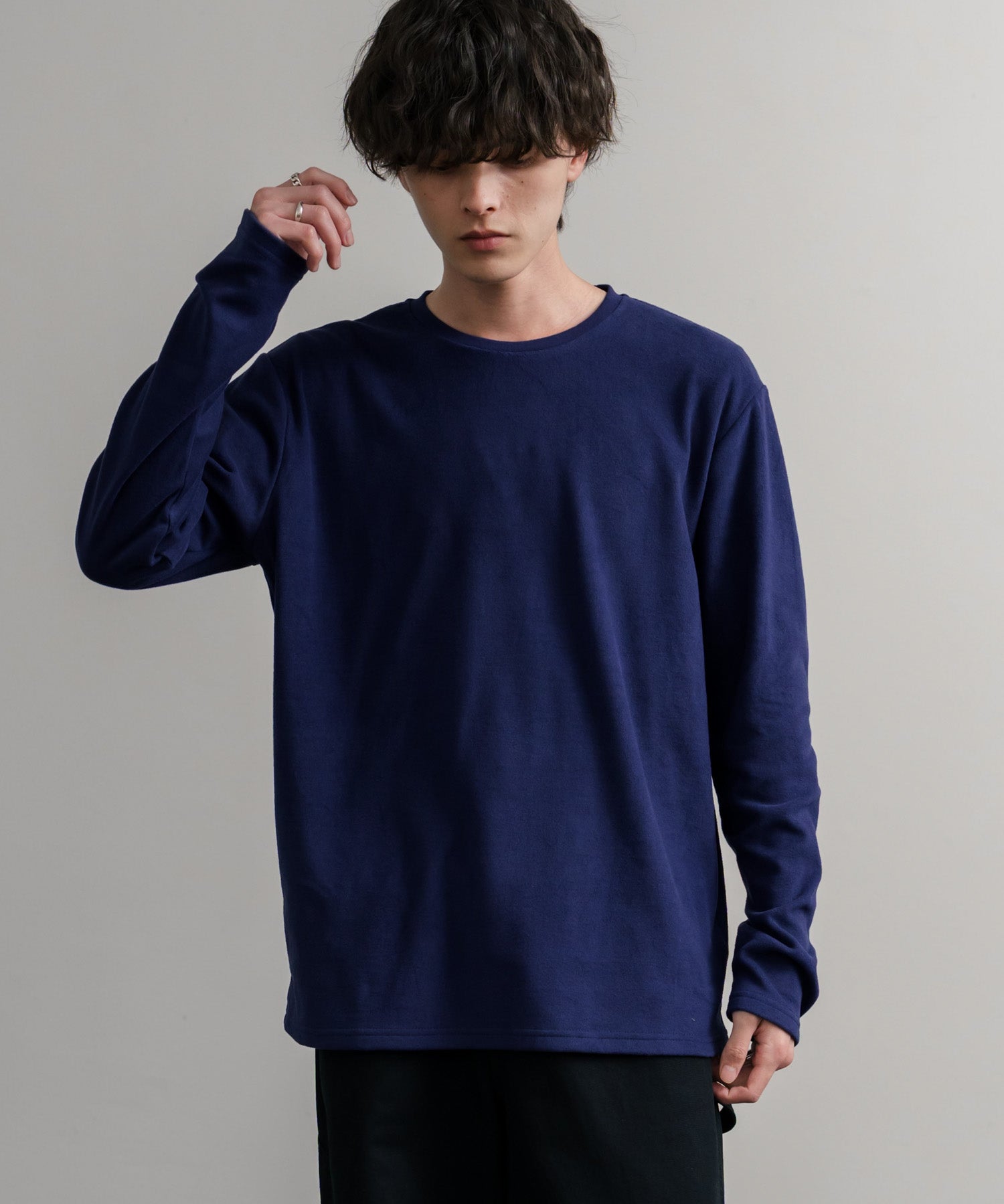 ストレッチフリースクルーネック長袖Tシャツ 14854