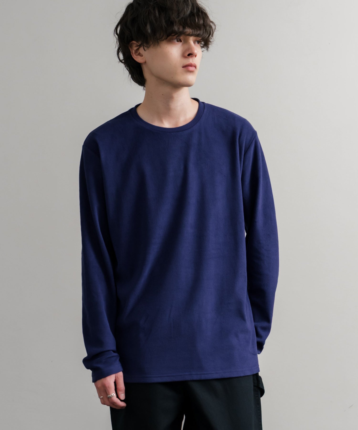 ストレッチフリースクルーネック長袖Tシャツ 14854