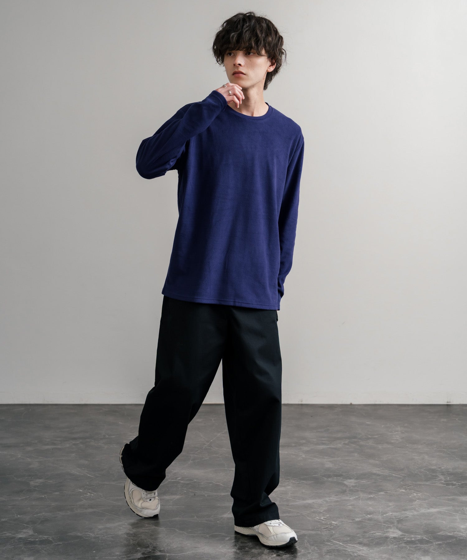 ストレッチフリースクルーネック長袖Tシャツ 14854