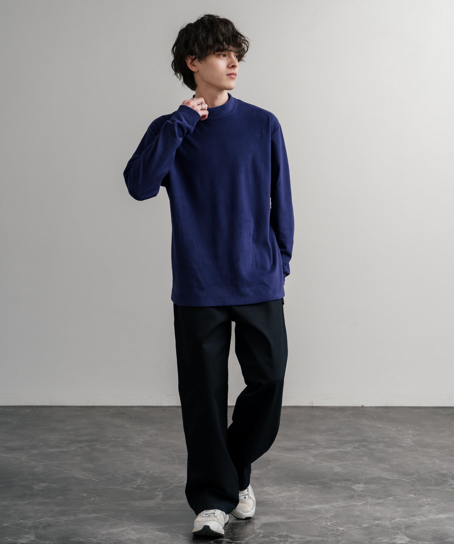 ストレッチフリースハイネック長袖Tシャツ 14855
