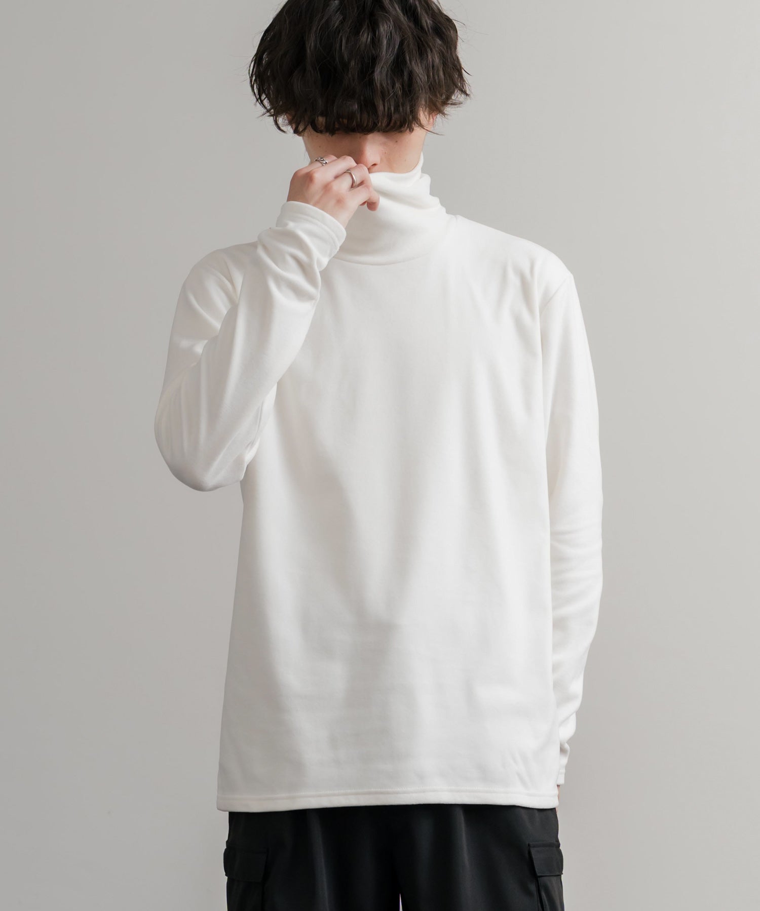 ストレッチフリースタートルネック長袖Tシャツ 14856