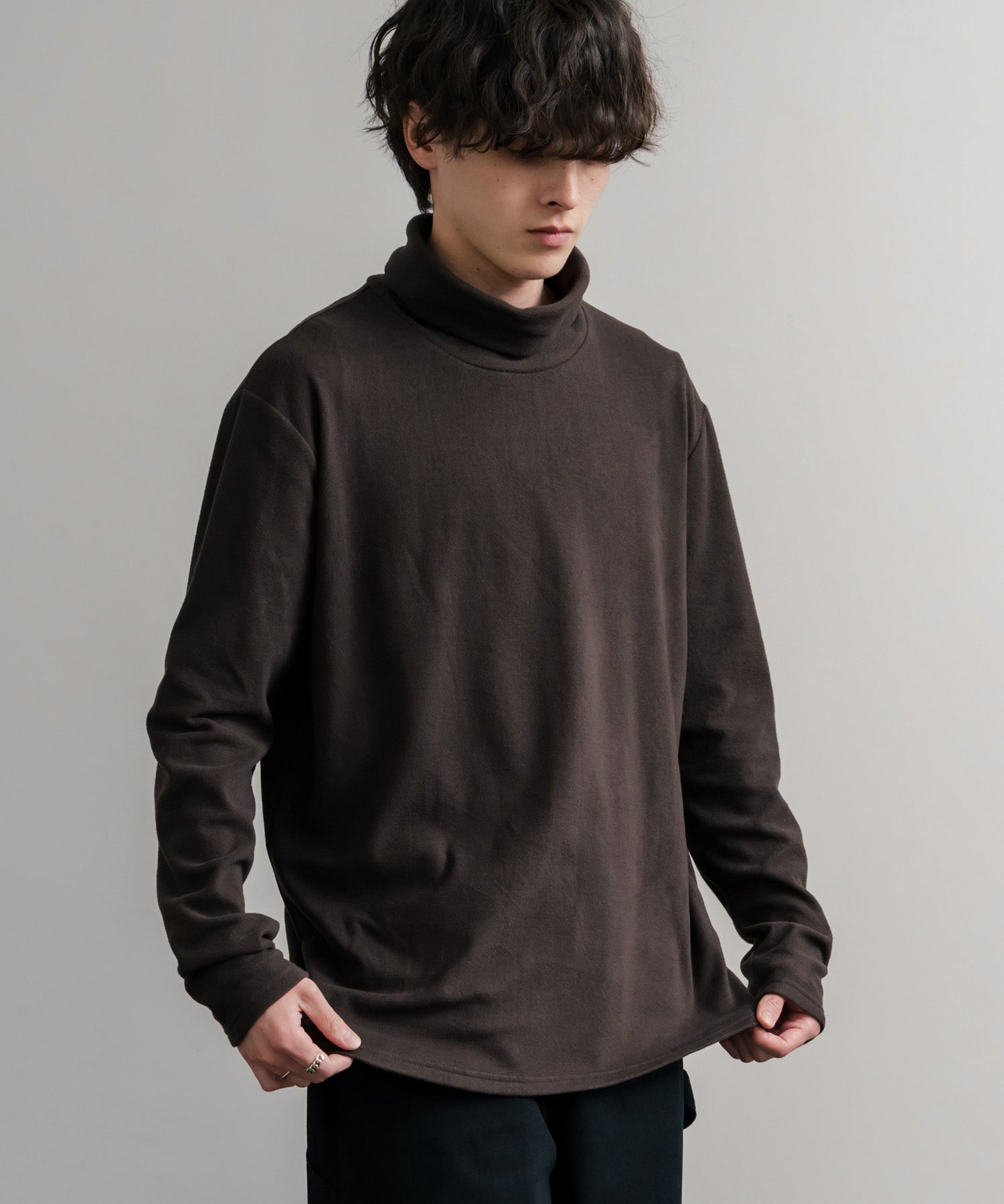 ストレッチフリースタートルネック長袖Tシャツ 14856