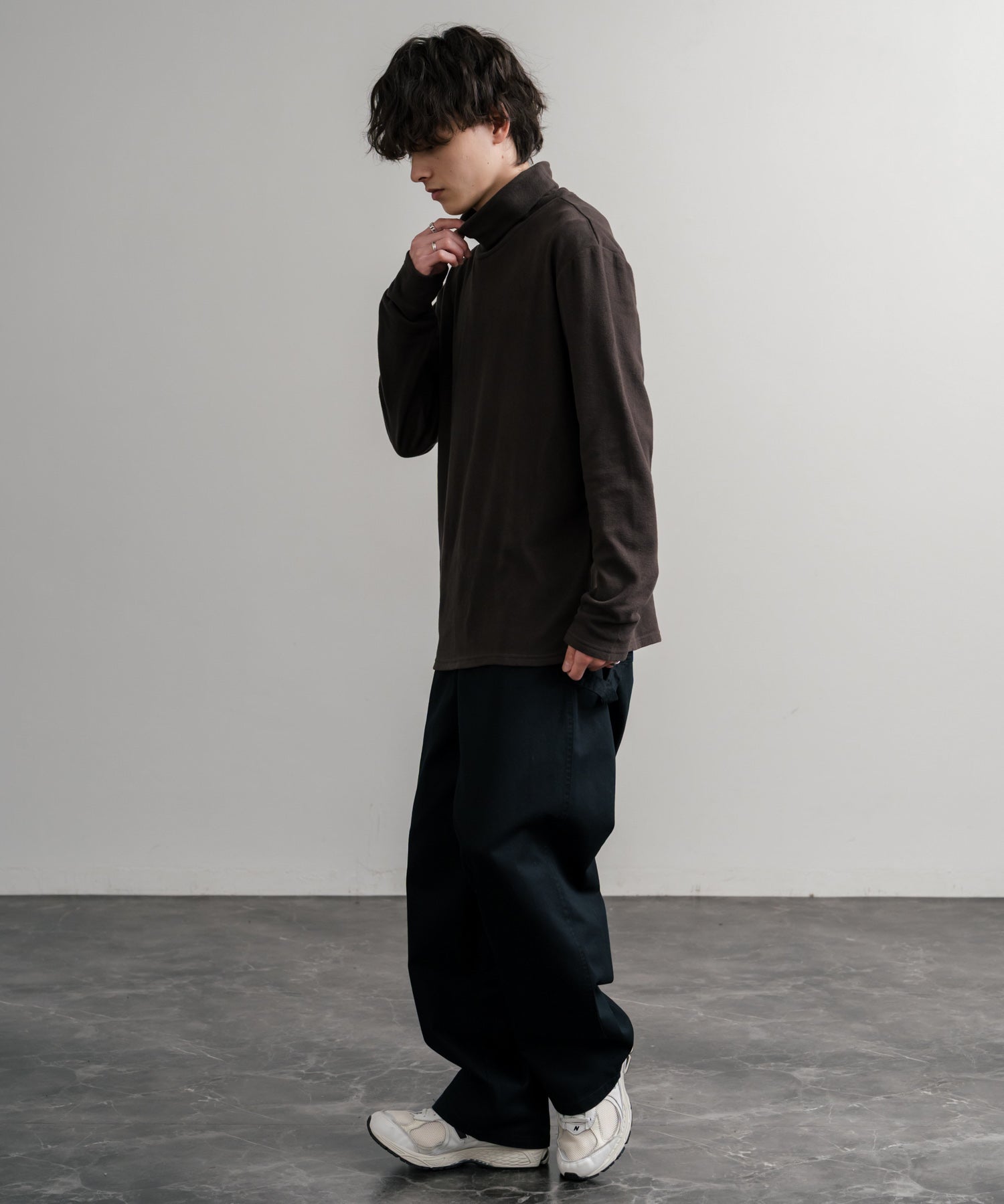 ストレッチフリースタートルネック長袖Tシャツ 14856