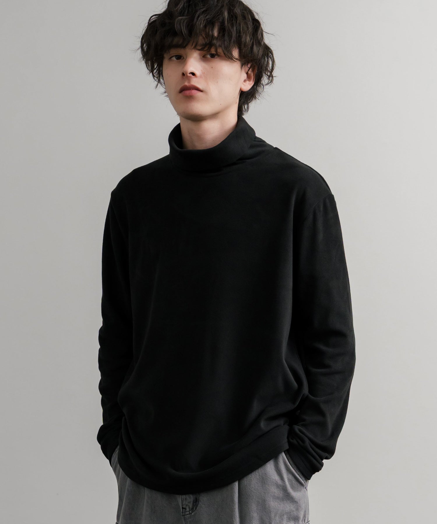 ストレッチフリースタートルネック長袖Tシャツ 14856