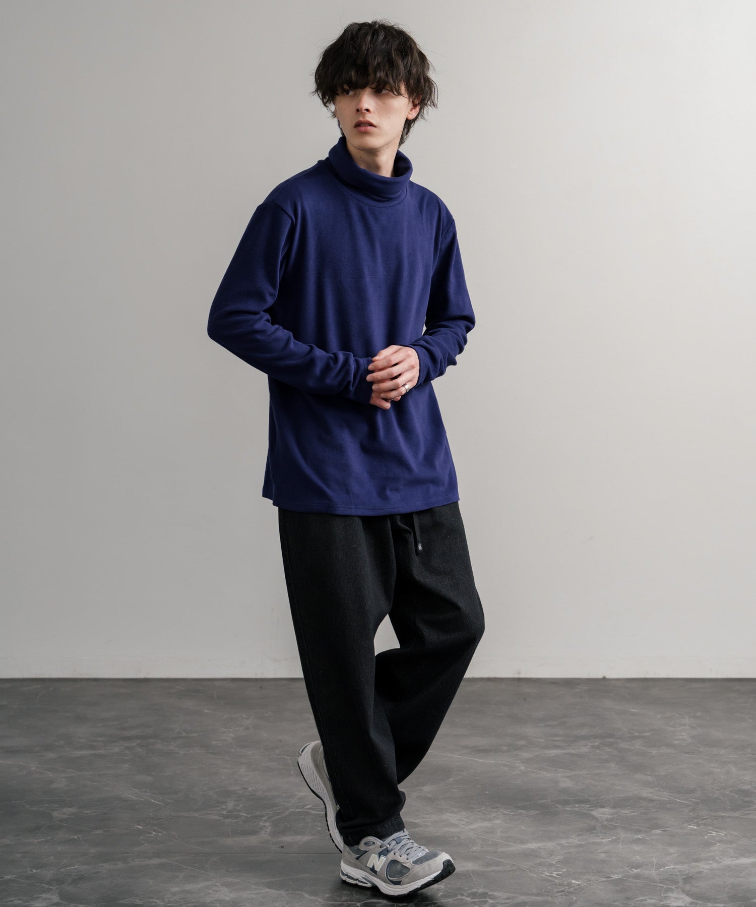 ストレッチフリースタートルネック長袖Tシャツ 14856