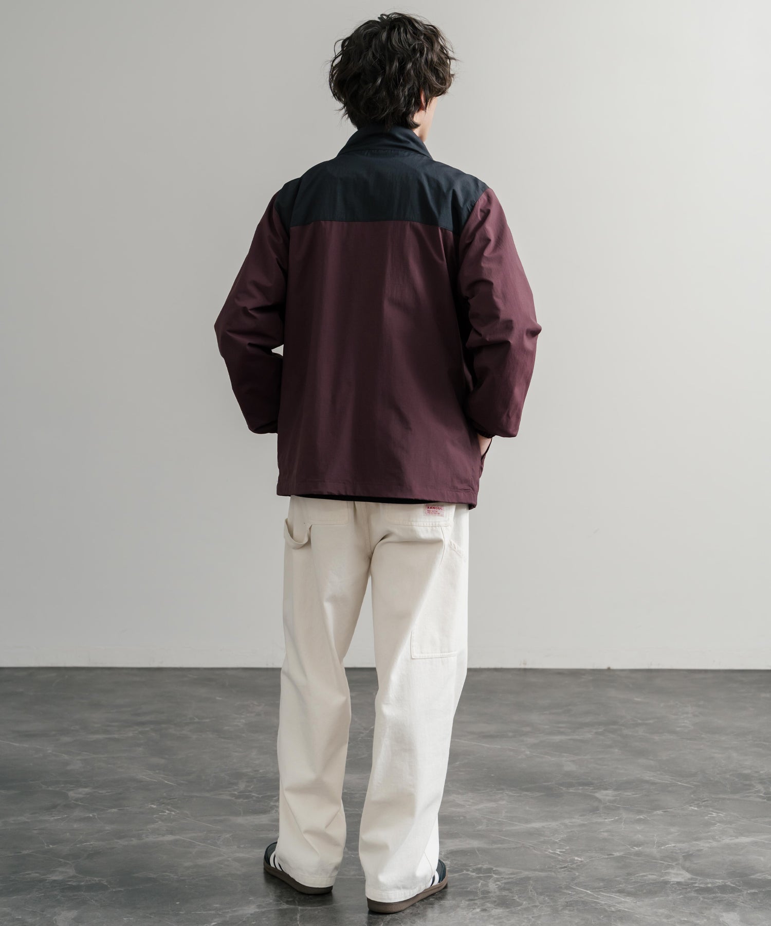 LOGOS ロゴス 撥水 裏タフタワンポイントロゴスタンドネックナイロン