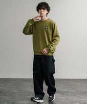 LOGOS ロゴス 吸汗速乾 ルーズシルエット裏毛ワンポイントロゴクルーネック長袖トレーナー 14859