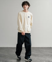 LOGOS ロゴス 吸汗速乾 ルーズシルエット裏毛ワンポイントロゴクルーネック長袖トレーナー 14859