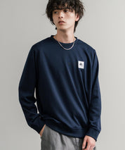 LOGOS ロゴス 吸汗速乾 ルーズシルエット裏毛ワンポイントロゴクルーネック長袖トレーナー 14859