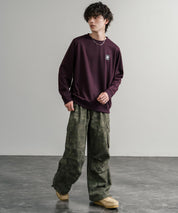 LOGOS ロゴス 吸汗速乾 ルーズシルエット裏毛ワンポイントロゴクルーネック長袖トレーナー 14859