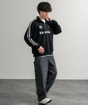 U.S. POLO ASSN. ユーエスポロアッスン half zip sweat shirt オーバーサイズ袖ラインワンポイントロゴ刺繍ハーフジップ裏毛スウェット 14862