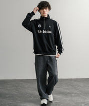 U.S. POLO ASSN. ユーエスポロアッスン half zip sweat shirt オーバーサイズ袖ラインワンポイントロゴ刺繍ハーフジップ裏毛スウェット 14862