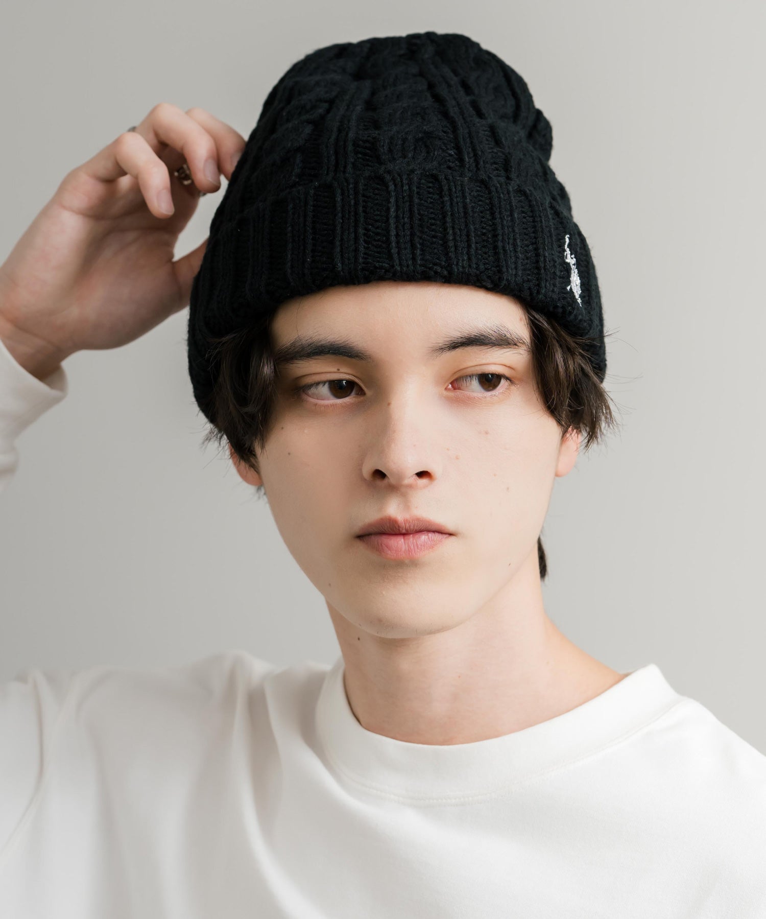 U.S. POLO ASSN. ユーエスポロアッスン cable Knitting beanie ワンポイントロゴ刺繍ケーブル編みニット帽 ニットキャップ ビーニー 14863