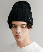 U.S. POLO ASSN. ユーエスポロアッスン cable Knitting beanie ワンポイントロゴ刺繍ケーブル編みニット帽 ニットキャップ ビーニー 14863