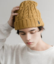 U.S. POLO ASSN. ユーエスポロアッスン cable Knitting beanie ワンポイントロゴ刺繍ケーブル編みニット帽 ニットキャップ ビーニー 14863