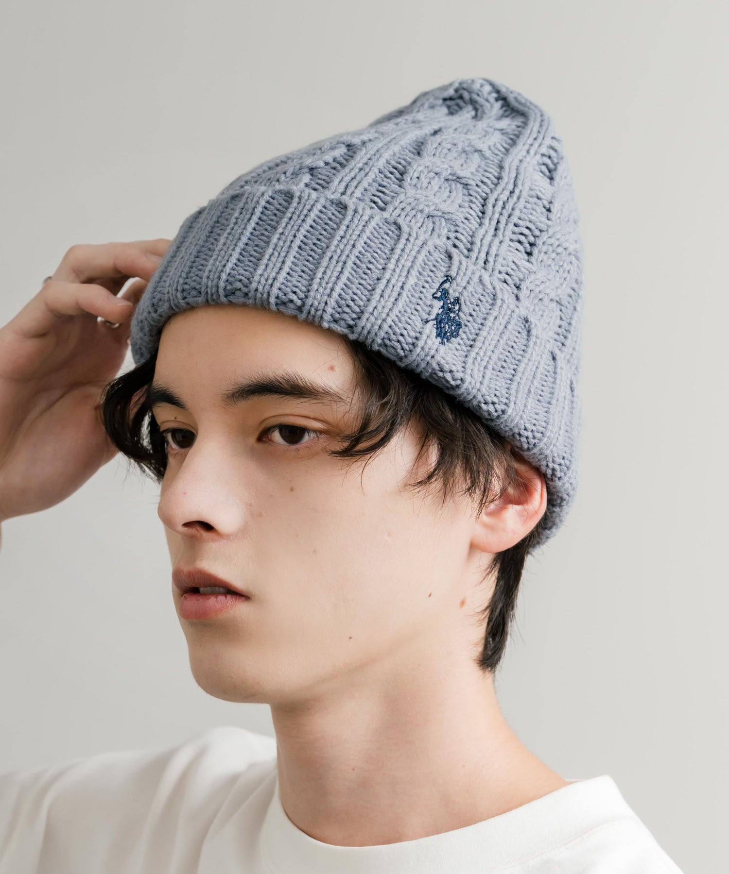 U.S. POLO ASSN. ユーエスポロアッスン cable Knitting beanie ワンポイントロゴ刺繍ケーブル編みニット帽 ニットキャップ ビーニー 14863