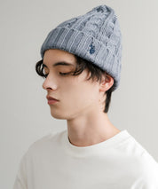 U.S. POLO ASSN. ユーエスポロアッスン cable Knitting beanie ワンポイントロゴ刺繍ケーブル編みニット帽 ニットキャップ ビーニー 14863