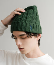 U.S. POLO ASSN. ユーエスポロアッスン cable Knitting beanie ワンポイントロゴ刺繍ケーブル編みニット帽 ニットキャップ ビーニー 14863