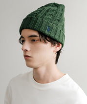 U.S. POLO ASSN. ユーエスポロアッスン cable Knitting beanie ワンポイントロゴ刺繍ケーブル編みニット帽 ニットキャップ ビーニー 14863
