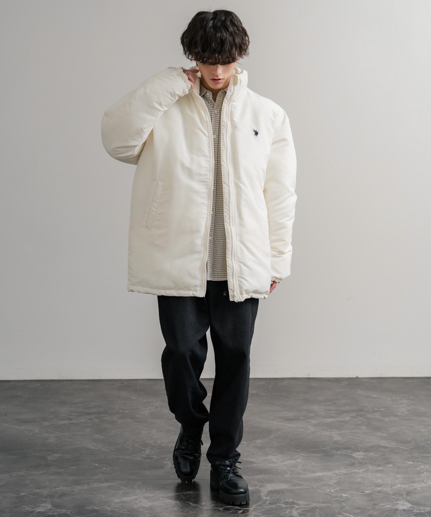 U.S. POLO ASSN. ユーエスポロアッスン PADDED JACKET オーバーサイズワンポイントロゴ刺繍パデッドジャケット 14864