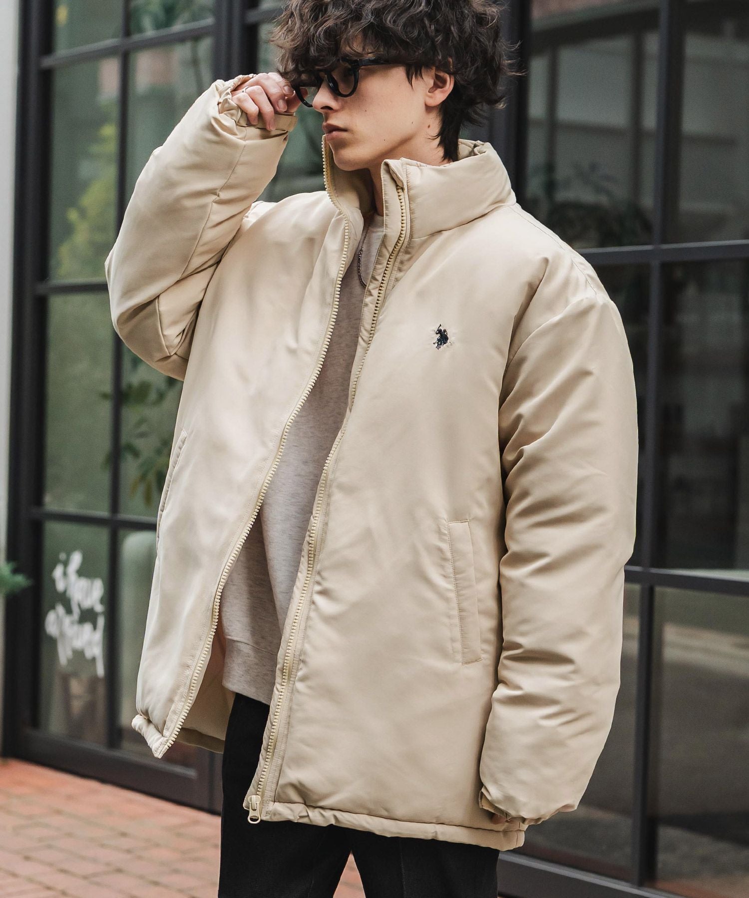 U.S. POLO ASSN. ユーエスポロアッスン PADDED JACKET オーバーサイズワンポイントロゴ刺繍パデッドジャケット 14864