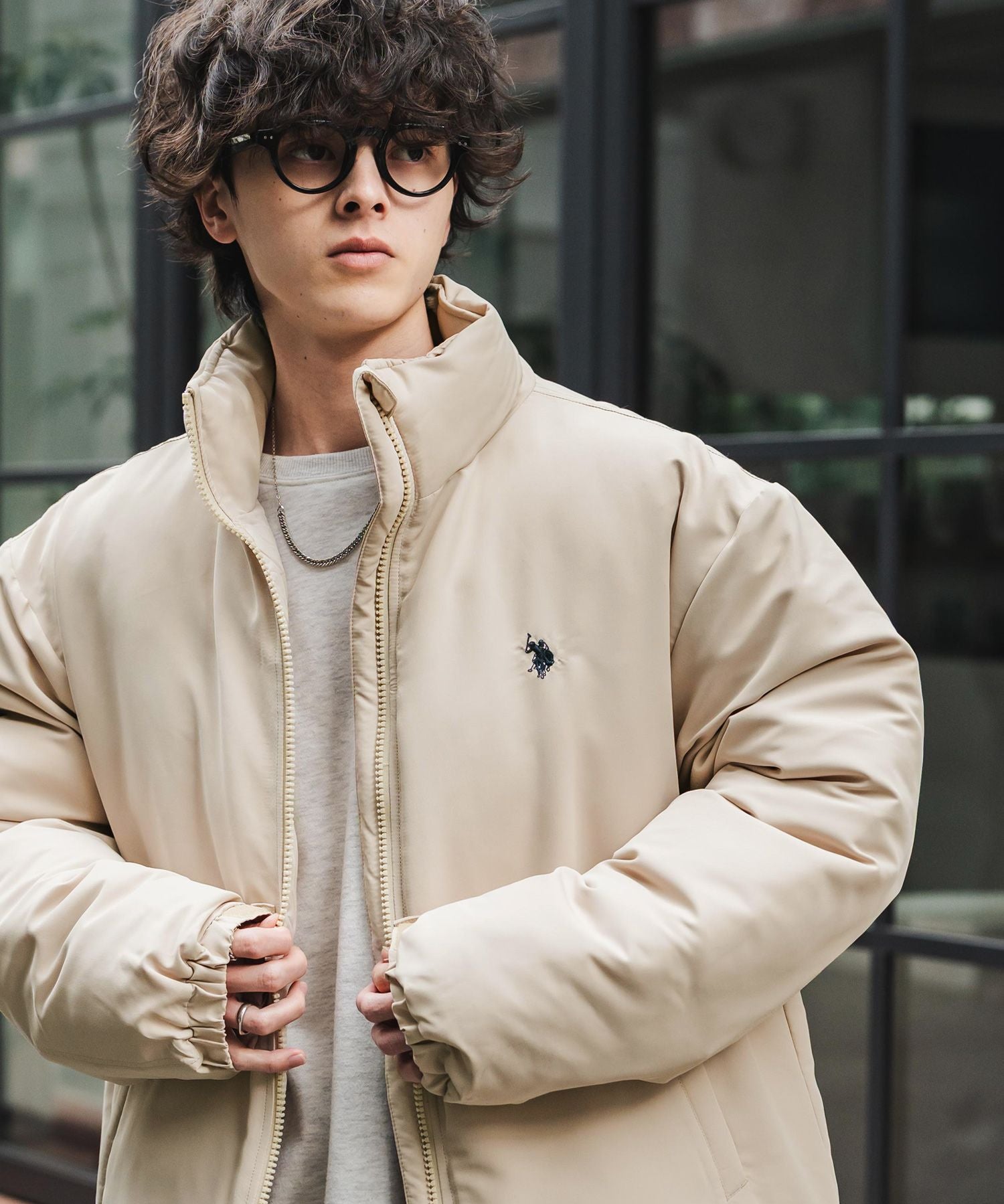 U.S. POLO ASSN. ユーエスポロアッスン PADDED JACKET オーバーサイズワンポイントロゴ刺繍パデッドジャケット 14864