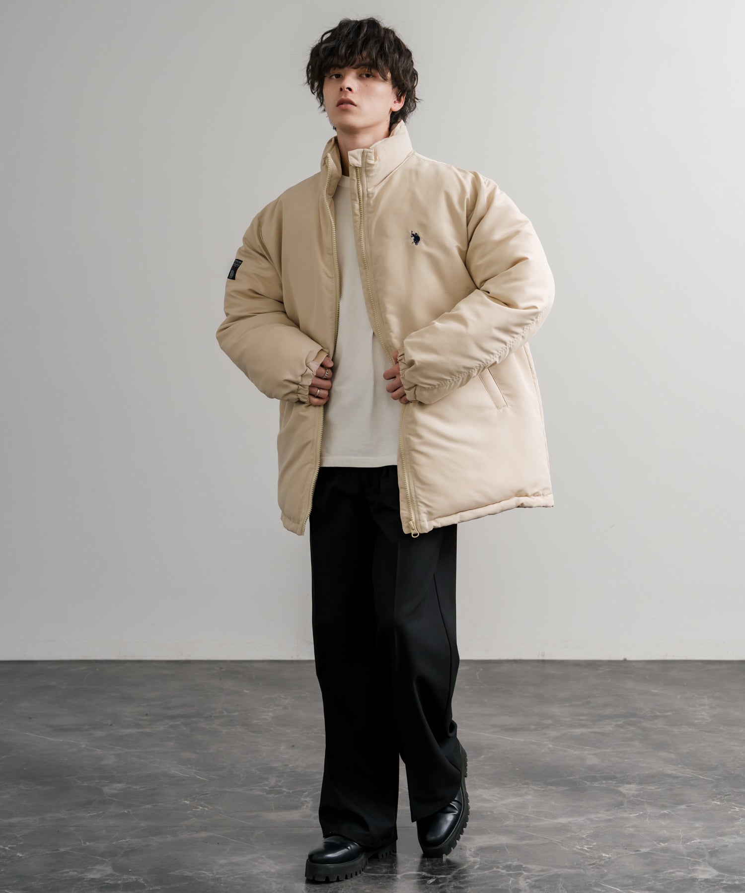 U.S. POLO ASSN. ユーエスポロアッスン PADDED JACKET オーバーサイズワンポイントロゴ刺繍パデッドジャケット 14864