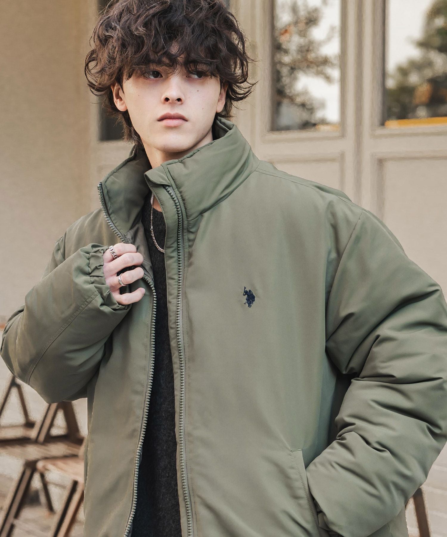 U.S. POLO ASSN. ユーエスポロアッスン PADDED JACKET オーバーサイズワンポイントロゴ刺繍パデッドジャケット 14864