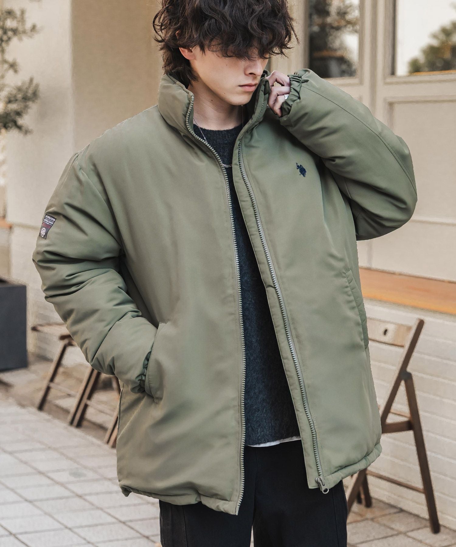 U.S. POLO ASSN. ユーエスポロアッスン PADDED JACKET オーバーサイズワンポイントロゴ刺繍パデッドジャケット 14864