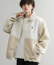 U.S. POLO ASSN. ユーエスポロアッスン BOA JACKET オーバーサイズワンポイントロゴ刺繍ボアジャケット 14865
