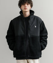 U.S. POLO ASSN. ユーエスポロアッスン BOA JACKET オーバーサイズワンポイントロゴ刺繍ボアジャケット 14865