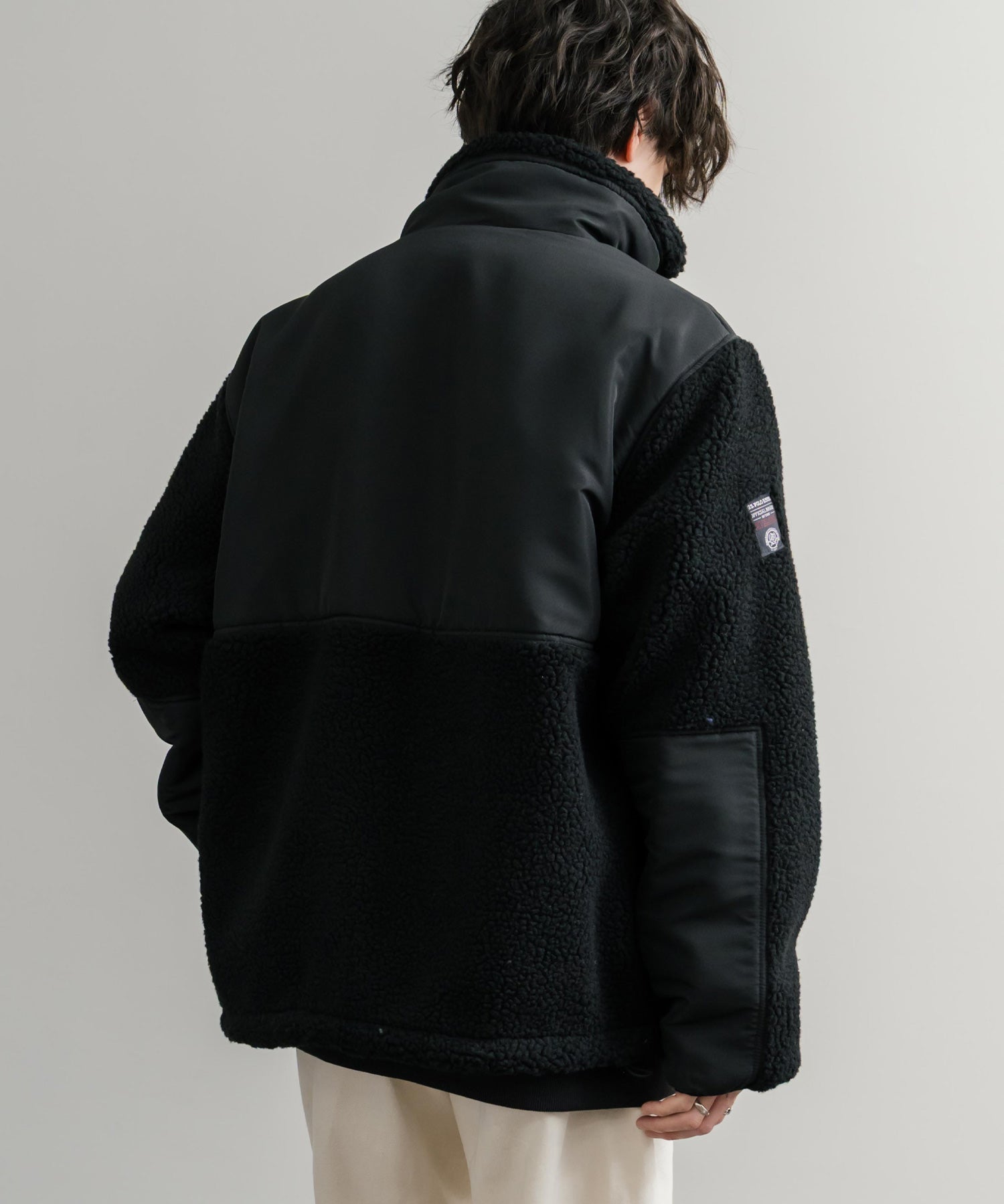 U.S. POLO ASSN. ユーエスポロアッスン BOA JACKET オーバーサイズワンポイントロゴ刺繍ボアジャケット 14865