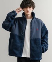U.S. POLO ASSN. ユーエスポロアッスン BOA JACKET オーバーサイズワンポイントロゴ刺繍ボアジャケット 14865