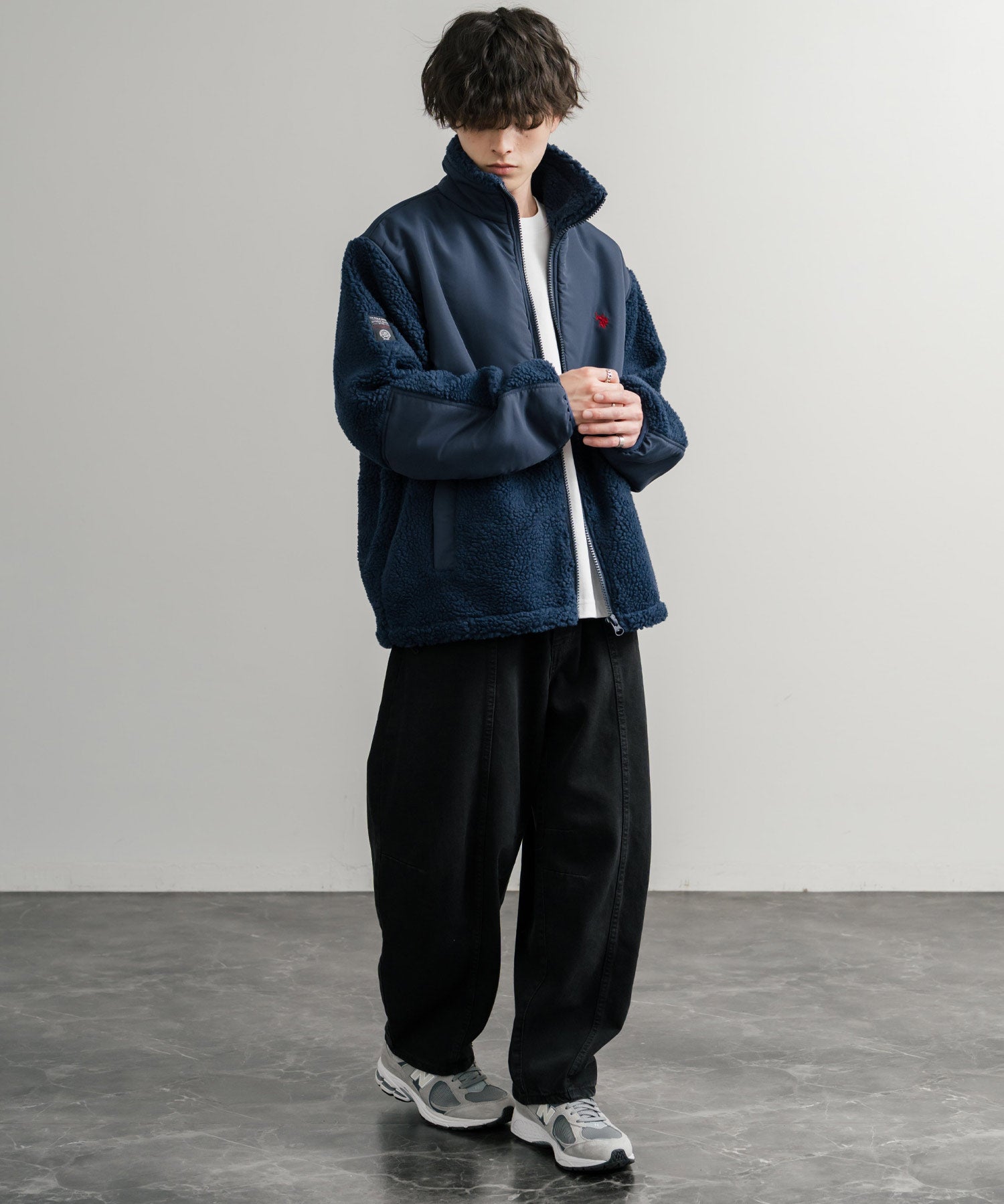 U.S. POLO ASSN. ユーエスポロアッスン BOA JACKET オーバーサイズワンポイントロゴ刺繍ボアジャケット 14865
