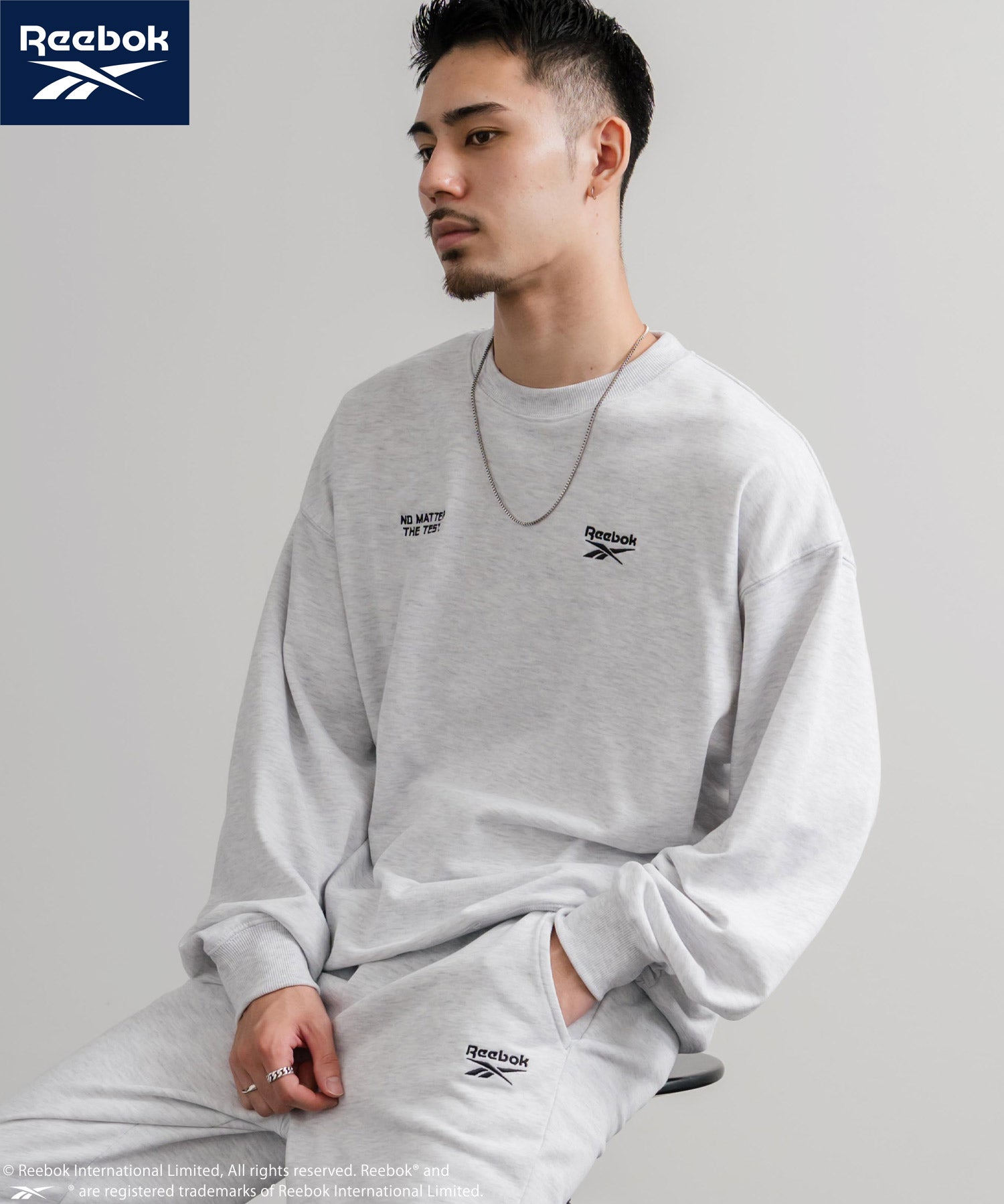 Reebok リーボック セットアップ オーバーサイズロゴ刺繍裏毛スウェット上下セット/トレーナー&イージージョガーパンツ 14867