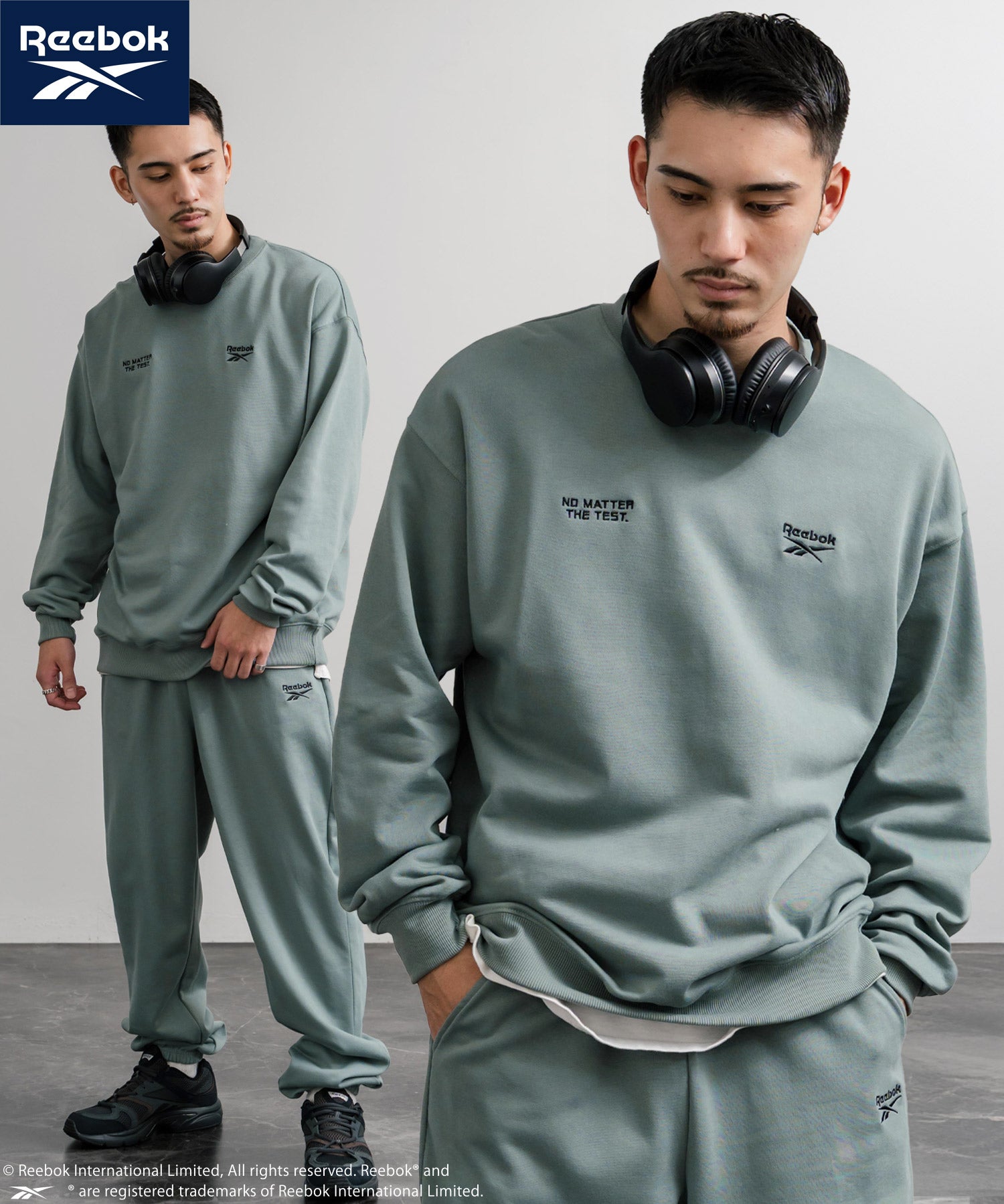 Reebok リーボック セットアップ オーバーサイズロゴ刺繍裏毛スウェット上下セット/トレーナー&イージージョガーパンツ 14867