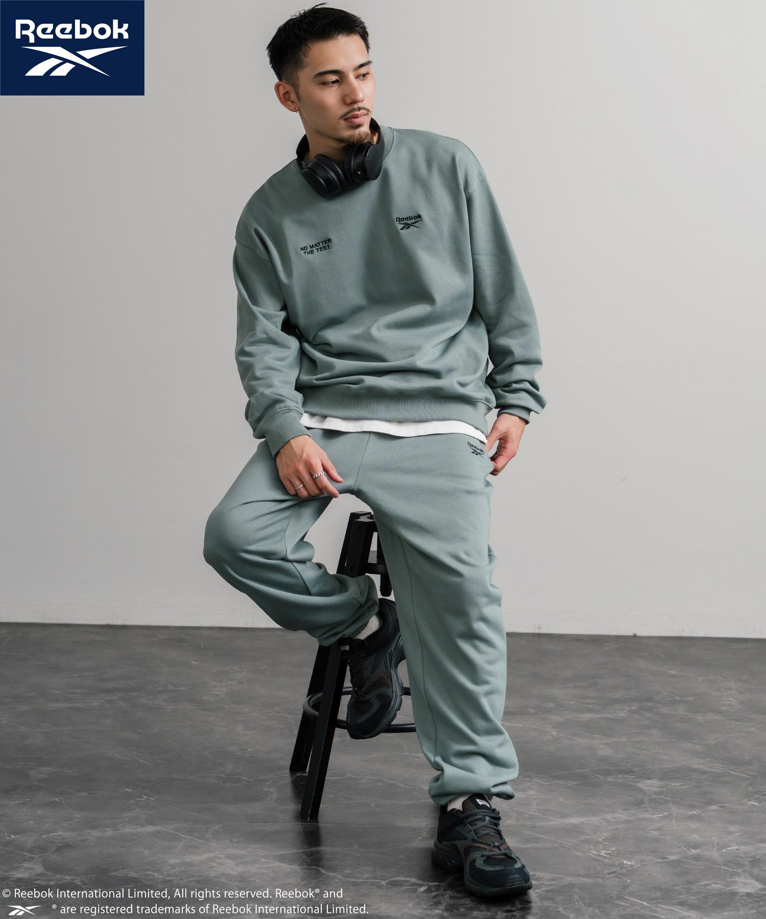 Reebok リーボック セットアップ オーバーサイズロゴ刺繍裏毛スウェット上下セット/トレーナー&イージージョガーパンツ 14867